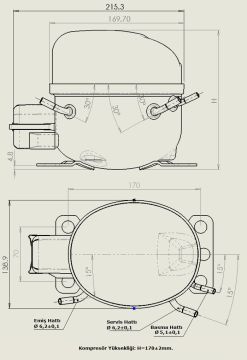 KONOR 1/5 HP R-134A KOMPRESÖR