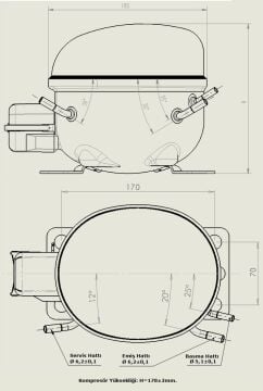 KONOR 1/4 HP R-134A KOMPRESÖR